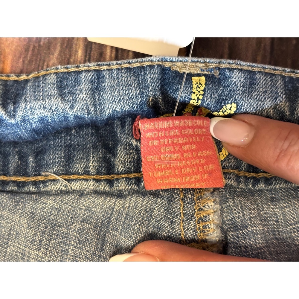 J6 Premium Jeans Women Flare Bootcut Light Wash Embroidered Pockets Size 14 - Picture 14 of 16